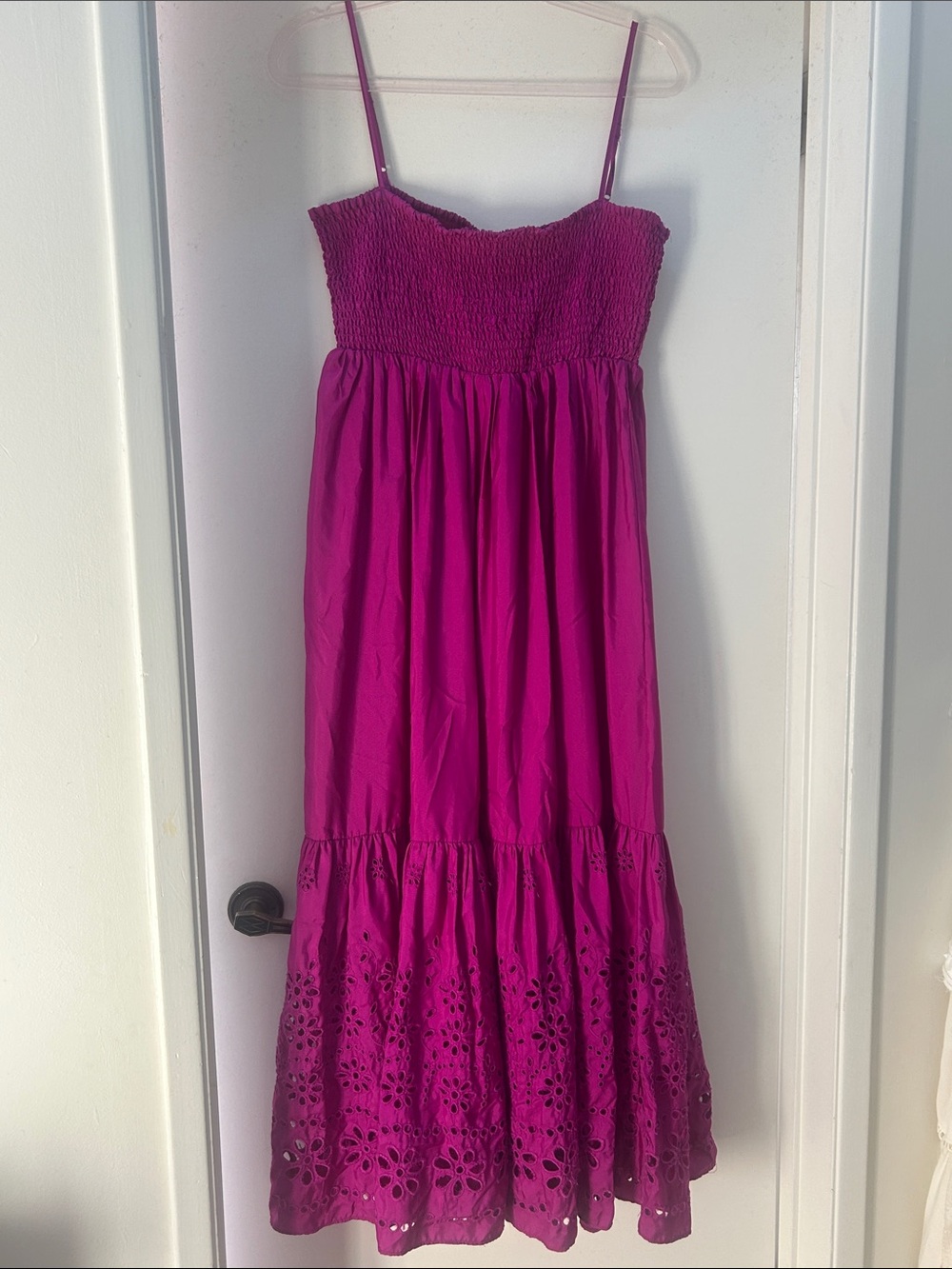 Zara Fuchsia Sundress with Eyelet Embroidery